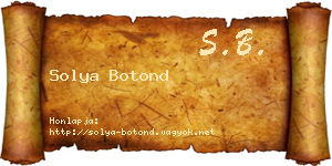 Solya Botond névjegykártya